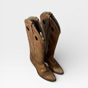 Vintage Acme Cowboy Boots Size 6N Tan Leather Western USA Made Style 8307